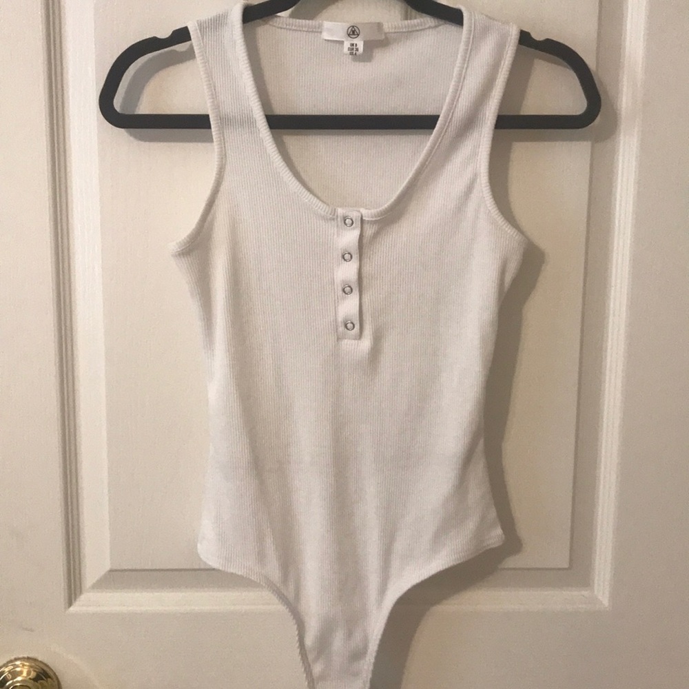 white ribbed bodysuit